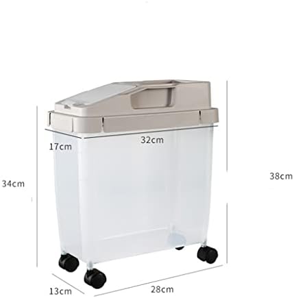 MJWDP Bucket de plástico transparente Caixa de armazenamento selada de arroz cozinha tigela tigela de farinha de farinha balde balde (cor: branco, tamanho