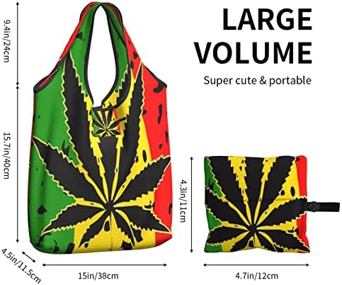 Bolsas de supermercado reutilizáveis ​​de cozinha sacos de compras de maconha-cannabis-rastra