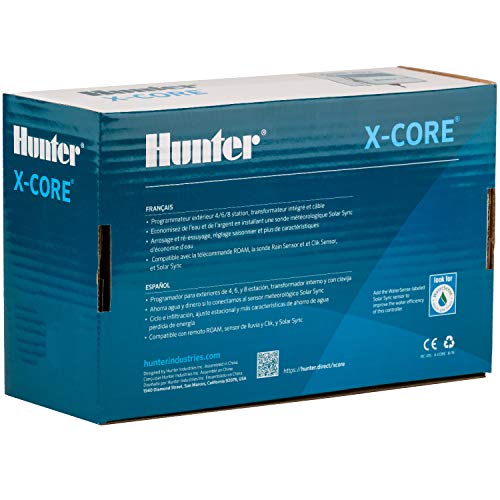 Hunter Sprinkler XC400 X-Core 4-Station Controlador de irrigação ao ar livre, pequeno