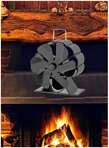 Ventilador de lareira preta de Uongfi 6 fogão a calor do ventilador de fogão madeira queimador de