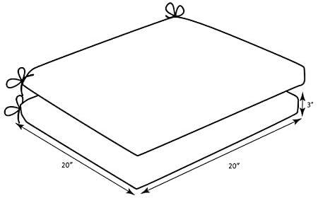 Travesseiro Perfeito Perfeito ao ar livre/interno Crosby Ebony Squared Cushion de assento 20x20x3, preto