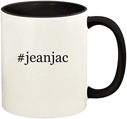 Presentes Knick Knack JeanJac - 11oz Hashtag Ceramic Colored Handle and Inside Coffee Cup Cup, preto
