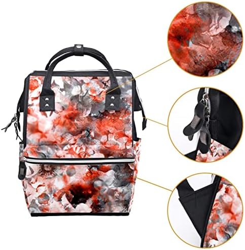 Mochila de viagem Guerotkr, mochila de bolsa de fraldas, mochila de fraldas, padrão de floral de flores