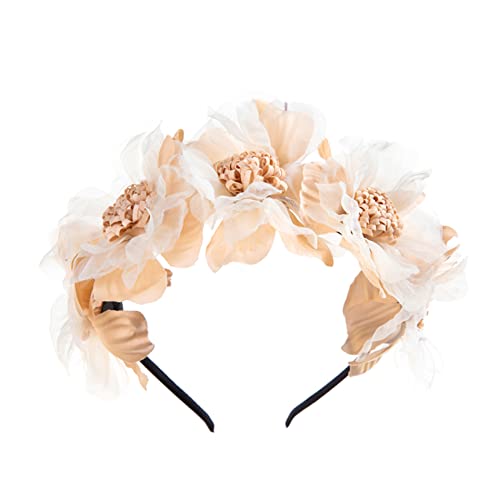 Ornamentos de cabelos de cabelos da coroa de flor ornamentos de noiva decoração do baile de peças do capacete do capacete de meninas.