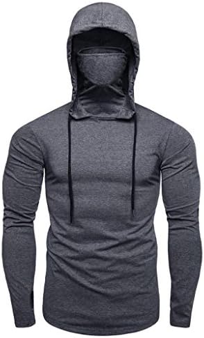 Hoodies para homens, masculino esportes com capuz grandes camisetas de manga comprida e de manga comprida aberta