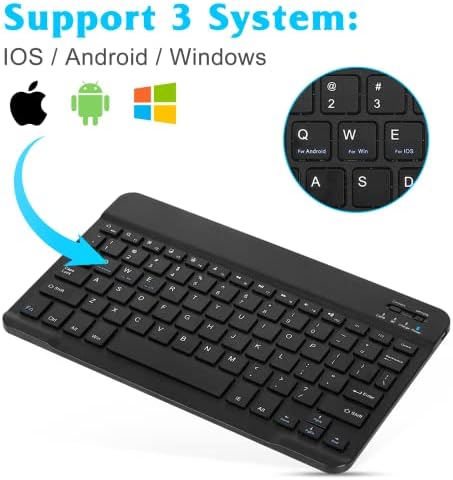 Urbanx Teclado Bluetooth Recarregável e Mouse Combo Ultra Ultra Compact Slim Size Teclado de tamanho completo e camundongos ergonômicos para Samsung Smart TV Mac/Desktop/PC/Laptop/Tablet- Black