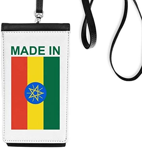 Feito na Etiópia Country Love Phone Wallet Burse pendurada bolsa móvel bolso preto