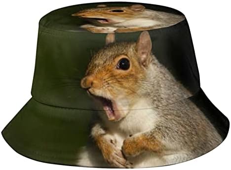 Chapéu de balde de esquilo Capfeto de animal fofo feliz Muharram Hat Hatman Hatt Sun Chapéu para Mulheres