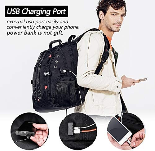 Mochila grande de laptop de 17 polegadas Backpack de viagem pesada durável de 17 polegadas