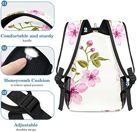 Mochila laptop vbfofbv, bolsa de ombro de mochilas casuais elegante e elegante para homens, mulheres, flores de cereja rosa
