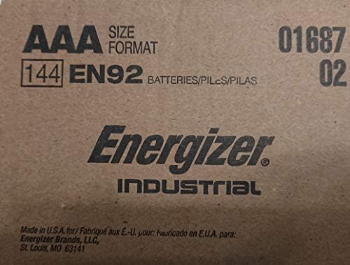 100 Count Energizer Industrial EN92 Alcalina AAA 1.5V Baterias LR03