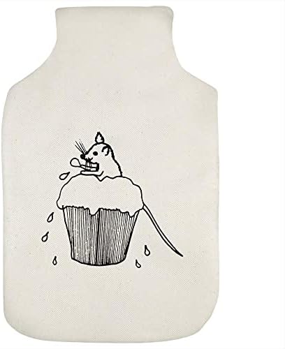 Azeeda 'Mouse in Cupcake' Hot Water Bottle Bottle