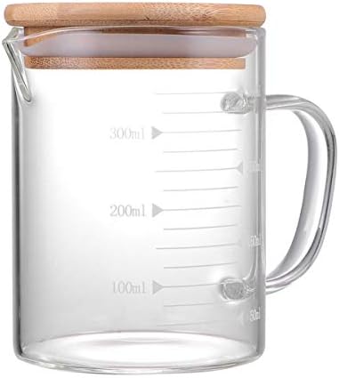 Bestonzon Glass Measuring Cup Expresso Coffee Cup de 500 ml de vidro arremessador de bebida gelada dispensador de chá gelado jarro de água de vidro com tampa de copo de copo de copo de copo de copo de copo expresso