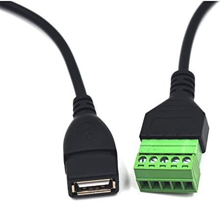 Kework 11,8 polegadas USB 2.0 a 5 pinos de parafuso de parafuso fêmea carregamento e transferência de dados