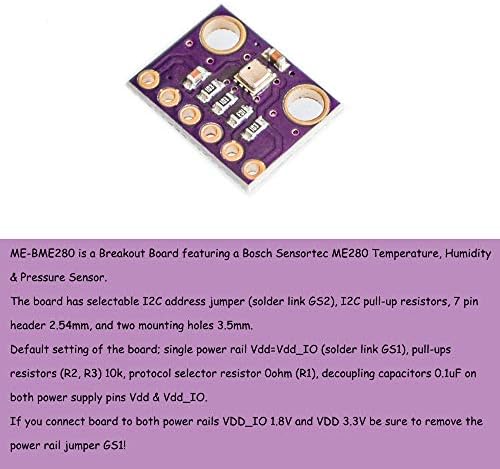 Comimark 2pcs Breakout Temperatura Hunidade Barométrica BME280 Módulo de sensor digital para Arduino