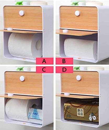 Porta de papel higiênico FXBZA com prateleira de armazenamento, sem perfuração do higiênico, seção de papel higiênico suporte de parede de parede acessório de banheiro