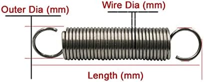Tensão de tensão de metal diâmetro do fio de reposição de mola de 3,5 mm 1pcs tensão tensão mola telescópica