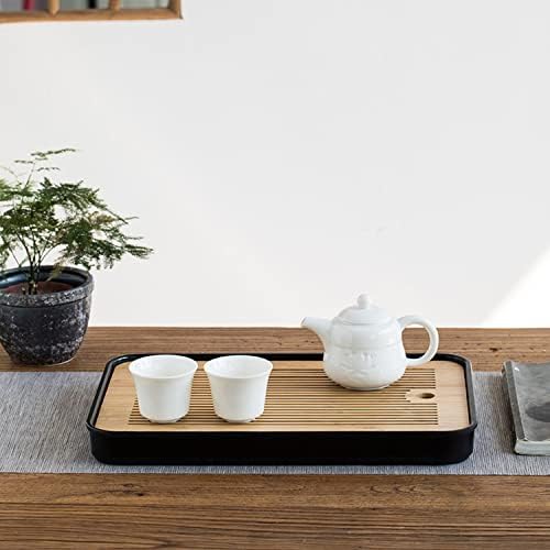 Cyzwmt 14 polegadas de bambu chinesa bandeja de chá de gongfu com armazenamento de água para China Kungfu Tea Conjunto preto