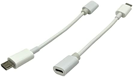 Dafensoy Micro USB Male a fêmea carrega um cabo curto de 4 polegadas, para telefone celular,