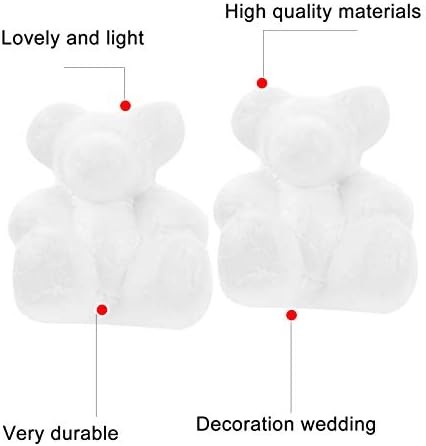 Aboofan 30pcs poliestireno isofão urso modelagem de molde de molde Figurina Branco diy molde para artesanato rosa urso de urso arranjo de casamento de casamentos de casamentos festas favores 6,3cm