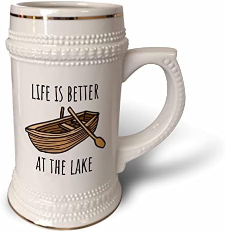 3drose Rosette - Lake Life - A vida é melhor no lago - 22oz de caneca de Stein