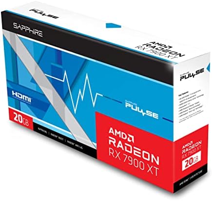 Sapphire 11323-02-20G Pulse AMD Radeon Rx 7900 XT Card de jogos com 20 GB GDDR6, AMD RDNA 3