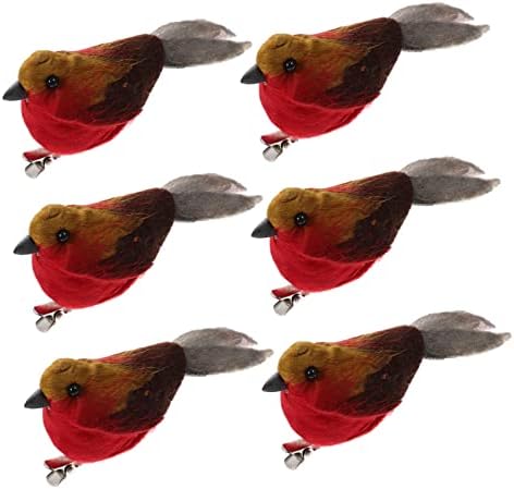 PretyZoom 6pcs Simulação de Páscoa Decoração de casamento de pássaro Casa Ornamentos de decoração minitora