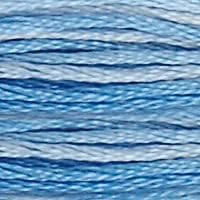 DMC 117-93 6 Floco de algodão de bordado de fios, azul variegado de milho de milho, 8,7 jardas