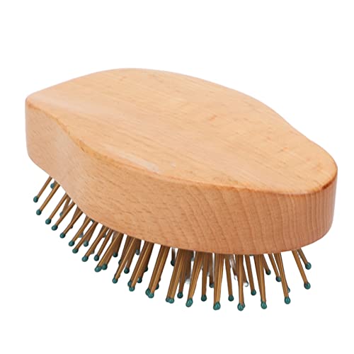 Escova de cabelo de madeira, escova de pente de massagem do airbag, escova de cabelo de airbag elástico promova circulação sanguínea, uso de massagem de madeira portátil de uso molhado, para mulheres