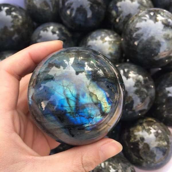 50-55mm Labradorita Esfera chamativa, bola de labradorita, esfera de cristal, bola de pedra preciosa, globo de cristal, esfera chamativa, esfera chamativa