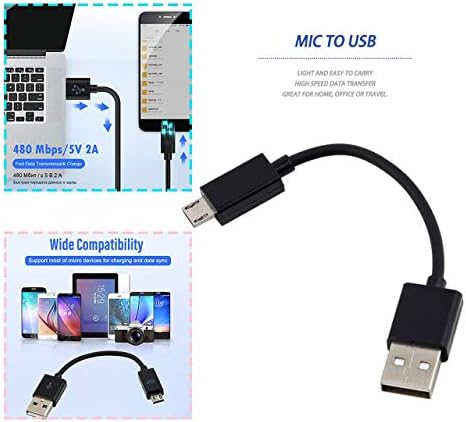 10cm USB 2.0 A a Micro B Data Sync Cable Machine