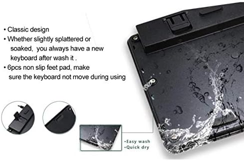Teclado de ondas de caixa compatível com o carrinho de toque do chromebook da Acer Acer - tela sensível ao toque - teclado aquaproof USB, teclado USB de água à prova d'água lavável - Jet Black
