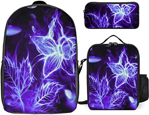 Galaxy Flower School Backpack Conjuntos para estudante fofo estampado estampado conjunto com