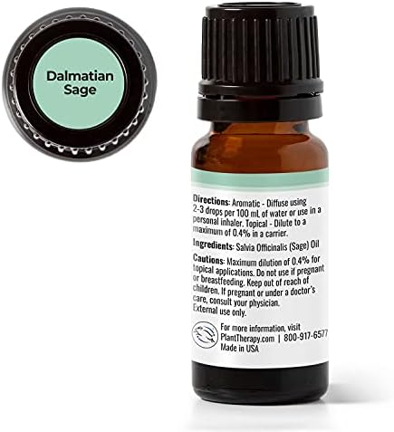 Terapia vegetal Dalmácia Óleo essencial de Sage 10 ml puro, não diluído, grau terapêutico