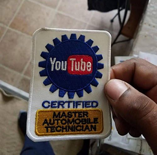 Conjunto de 5 patches de técnico de automóvel mestre certificado no YouTube