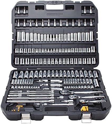 Dewalt Mechanics Tool Set, SAE e Metric, 1/2, 1/4, 3/8 tamanhos de unidade, 192 peças