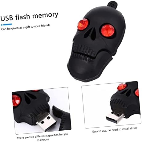 Solustre tema forma Pendrive Halloween flash jump acionamento USB Skull portátil caneta polegar