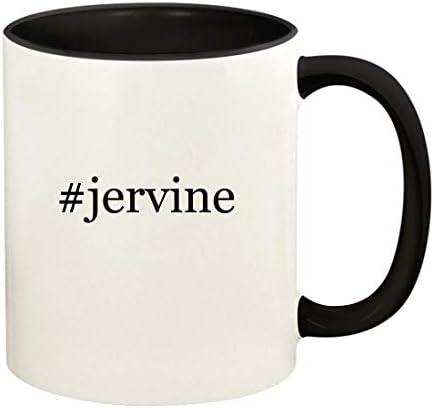 Presentes de Knick Knack #Jervine - 11oz Hashtag Ceramic Colored Handle and Inside Coffee Cup Cup, preto