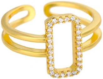 Oyalma Zircon Circle Open Rings for Women Crystal Gold Deding Charme Anel Ajuste Ajuste Casamento Valentim