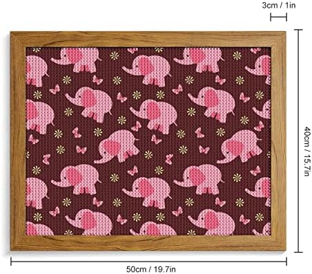Kits de pintura de diamante de elefante rosa quadro de imagem 5D DIY Drill full shiestone artes decoração de parede para adultos madeira amarela 50 * 40cm