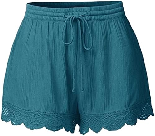 Shorts para mulheres shorts de bainha de bainha sólida