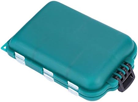 Caixa de atração de pesca portátil abs + pp 10 slots de duas camadas de camada de caixa isca de caixa ganchos de armazenamento verde
