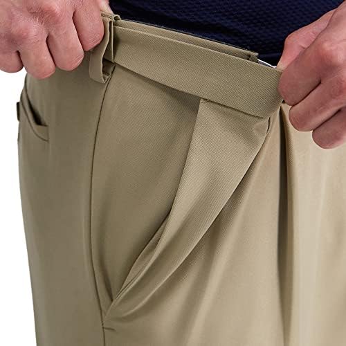 Haggar Men's Cool 18 Pro Classic Fit Pleat Front Hidden Expandable Pant- Tamanhos regulares e grandes e altos