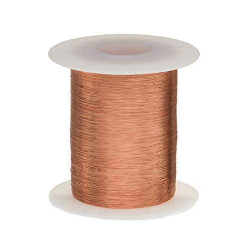 Fio de ímã, fios de cobre esmaltados pesados, 38 awg, 2 oz, 2420 'de comprimento, 0,0049 de diâmetro, natural