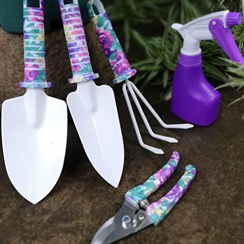 Conjunto de ferramentas de jardim de Adreamy, kit de ferramentas de jardinagem de 10 peças com caixa roxa para mulheres, homens, crianças