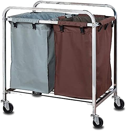 Omoons Movable Trolleys Removable Sacos com cesta de lavanderia grande carrinho de classificação de lavanderia com 2 sacos simples utensílios domésticos de serviço pesado cesto de roupas de roupas de roupa