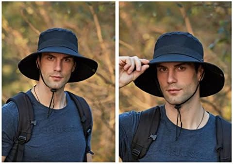 JTJfit de 2 peças masculinas Boonie Hat Hat Balde Sun Chaping Bap com proteção UV para camping de jardinagem de praia