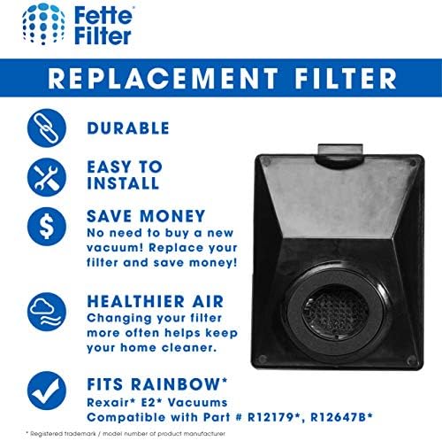Filtro Fette - Filtro de vácuo Compatível com arco -íris R12179, R12647B, R10520, E2 Black, E2 Silver, E2