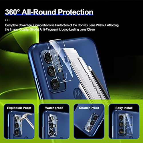 Ogrish [2+2 pacote] Protetor de tela para Motorola Moto G Play 2023 e Lens de câmera Protetor - Vidro temperado, impressão anti -finger, prova de quebra, clareza HD