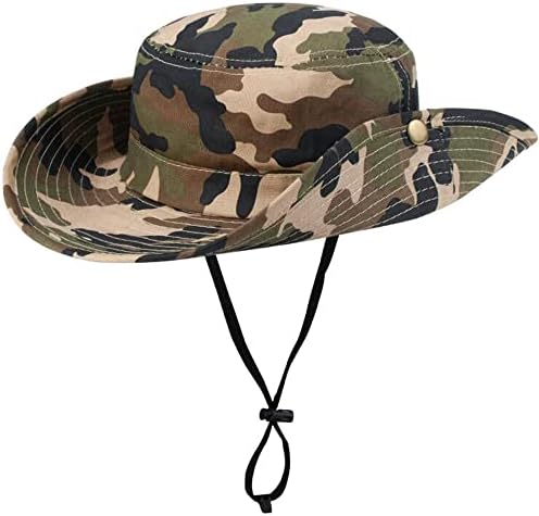 Meninos camuflage balde chapéu exército protetora solar chapéu de pesca larga chapéu benie chapéu de queixo para crianças 4-8t 7-14 anos